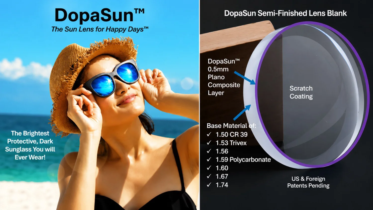 Inventive Lens Company DopaSun Semi-Finished Lens Blank
