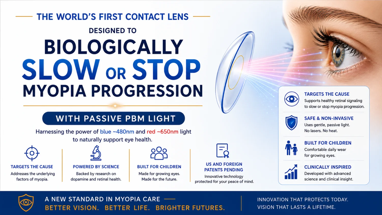 Inventive Lens Company Myopia Control QD Contact Lens Designed to Biologically Slow or Stop Myopia Progression